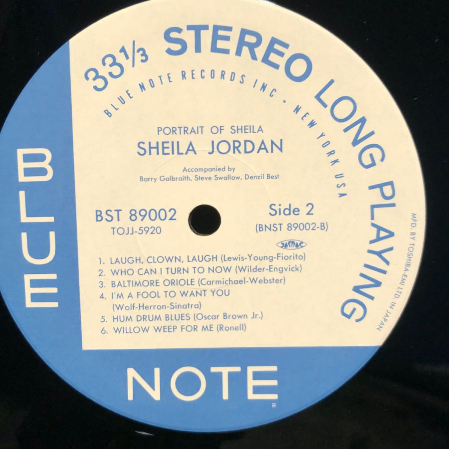 Sheila Jordan / Portrait Of LP BLUE NOTE・TOSHIBA-EMI