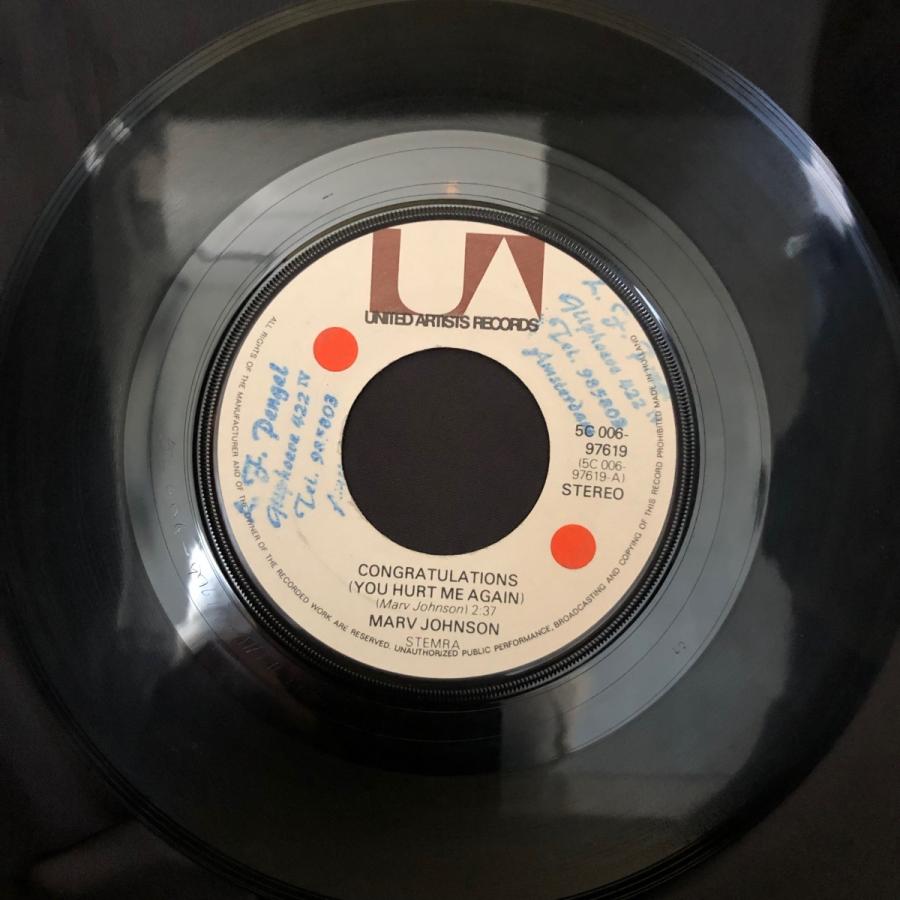 Marv Johnson / Congratulations (You Hurt Me Again)  The Man Who Don't Believe In Love 7inch United Artists Records｜tatsureco｜04