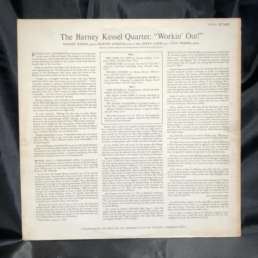 The Barney Kessel Quartet / Workin' Out LP CONTEMPORARY｜tatsureco｜02