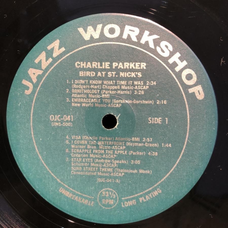 CHARLIE PARKER / Bird At St. Nick's LP FANTASY j168 tatsuda records 通販 Yahoo!ショッピング