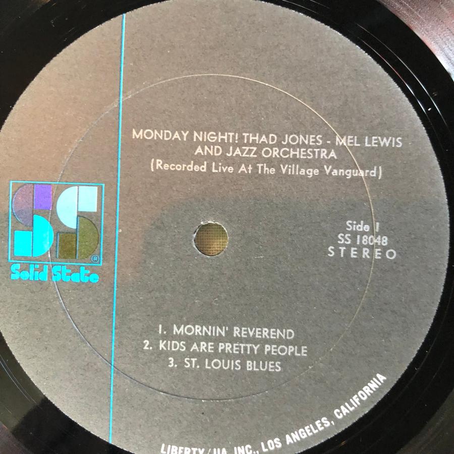 Thad Jones Mel Lewis Jazz Orchestra / Monday Night LP Solid State