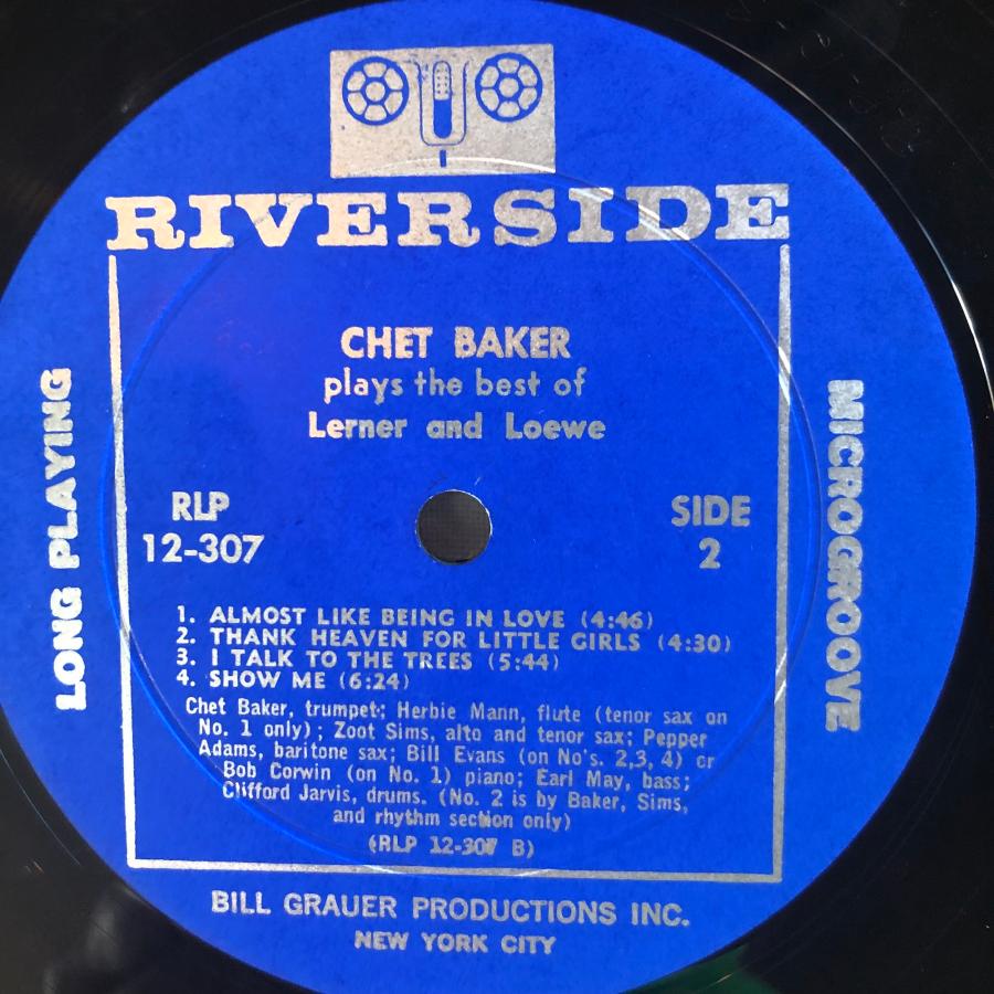 Chet Baker / Plays The Best Of Lerner & Loewe LP Riverside Records