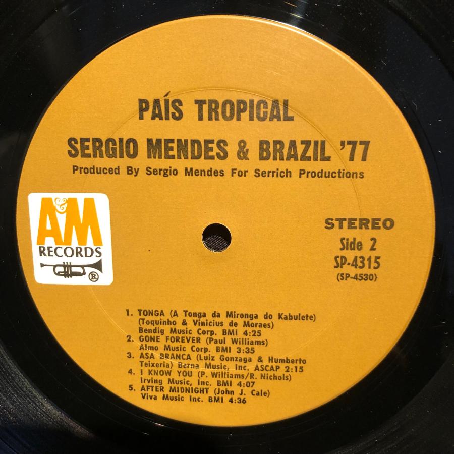 Sergio Mendes & Brasil '77 / Pais Tropical LP A&M Records