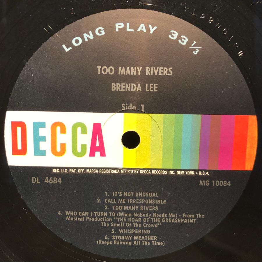 Brenda Lee / Too Many Rivers  LP Decca｜tatsureco｜03