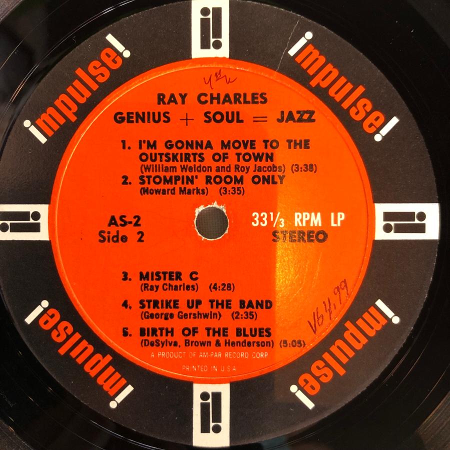 Ray Charles / Genius + Soul = Jazz LP Impulse! : tatsuda records
