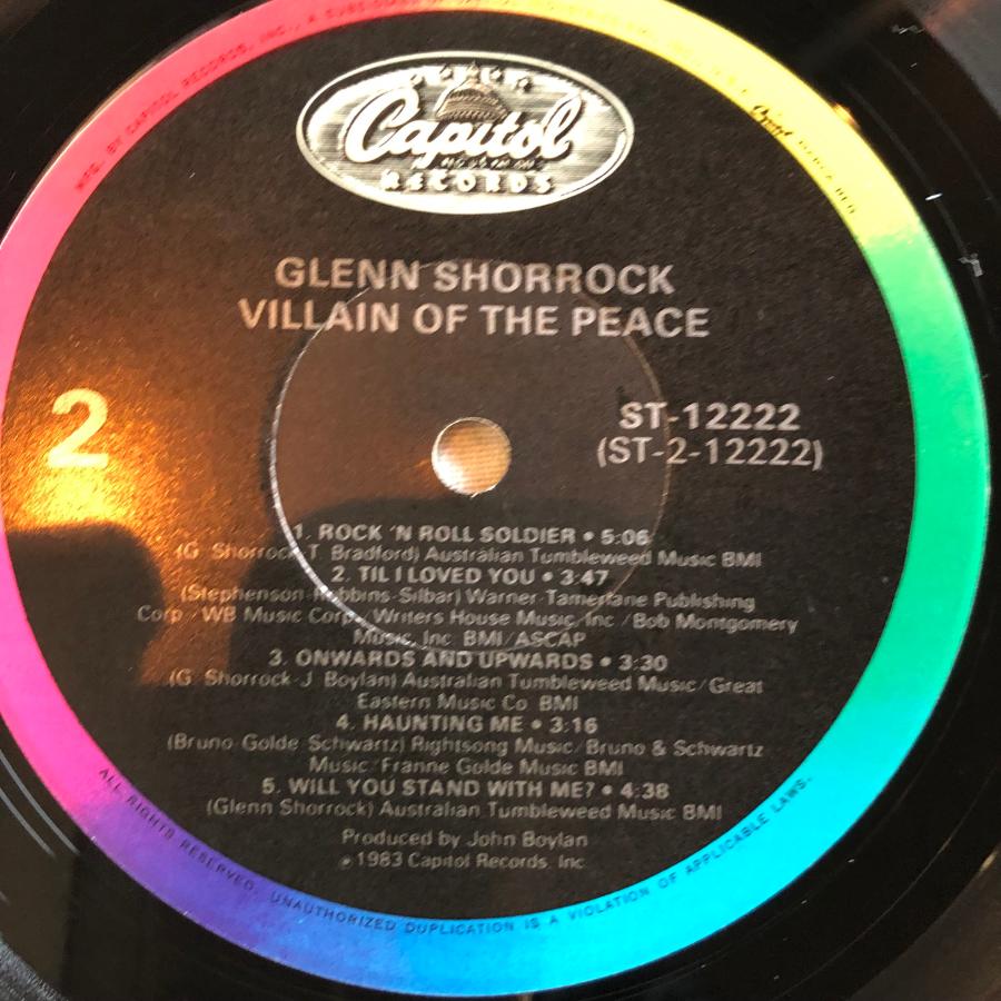 Glenn Shorrock / Villain Of The Peace LP Capitol Records : tatsuda