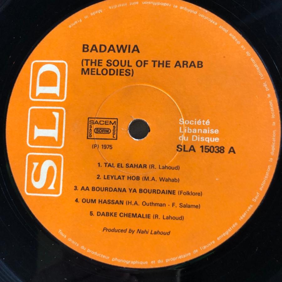【初期/レア】 Badawia / The Soul Of The Arab Melodies LP SLD 【X1500165427】(9295円)