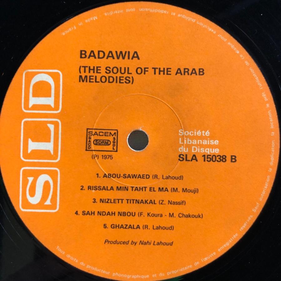 【初期/レア】 Badawia / The Soul Of The Arab Melodies LP SLD 【X1500165427】(9295円)