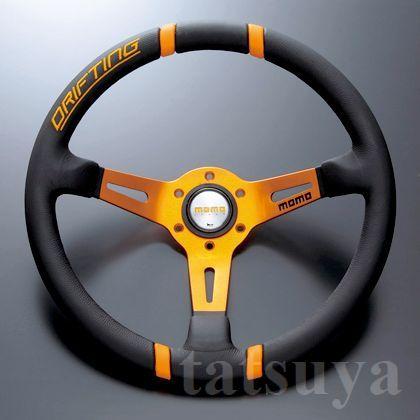正規品 MOMO ステアリング ドリフティング オレンジスポーク 35パイ