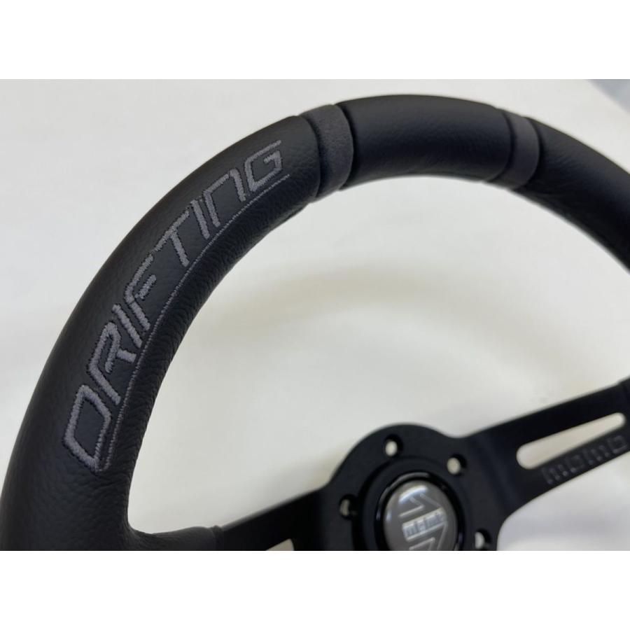 正規品 MOMO ステアリング ドリフティング 35パイ ブラックレザー