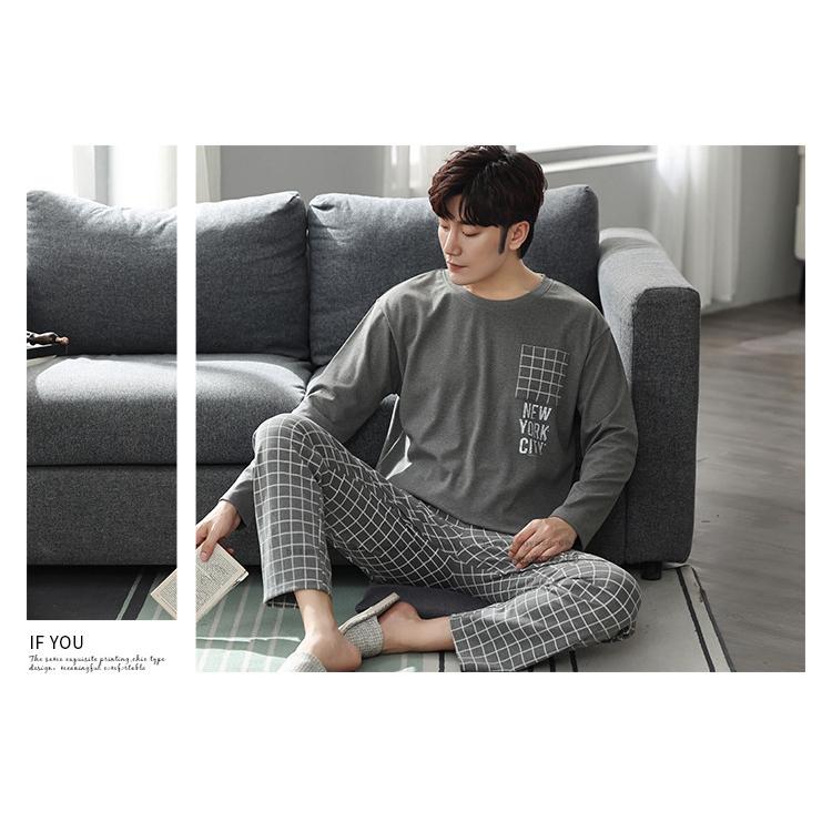 ルームウェア パジャマ メンズ 綿 長袖 長ズボン 韓国風 かっこいい 紳士 ゆったり 春秋冬 丸首 男性 ナイトウェア 質感ある 部屋着 着心地良い 21xusy215 Tatsuya商店 通販 Yahoo ショッピング