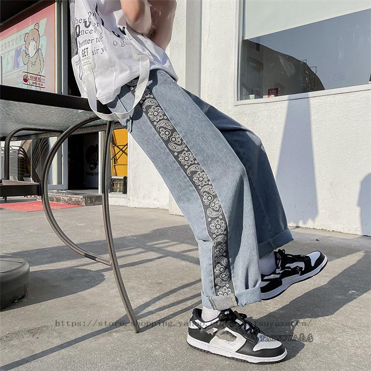 デニムパンツ メンズデニム レト口 花柄ワイドパンツ 切り替え カジュアル 上品 春夏 高品質 ゆったり メンズファッション 新作代 30代 秋冬 21litkuzi0024 Tatsuya商店 通販 Yahoo ショッピング