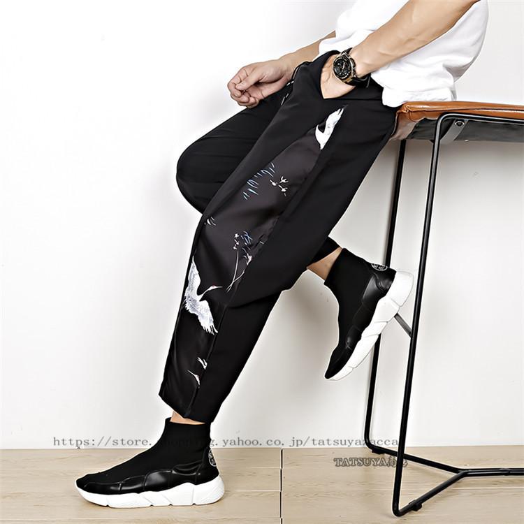 デーパートパンツ パンツ メンズ チャイナ風 ズボン プリントワイドパンツ ゆったり ファッションカジュアル 体型カバー 新作春秋 通勤人気
