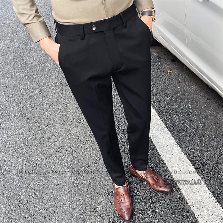 メンズスラックス ストレッチパンツ スキニー パンツ ストレッチ 長ズボン ロングパンツ ビジネス対応 就職 家庭洗濯可 結婚式 秋冬新作 高品質