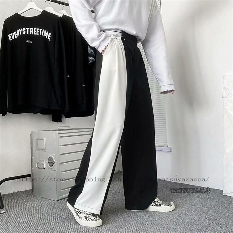 メンズ ワイドパンツ ズボン ゆったり ファッション 人気 カジュアル 体型カバー 通勤ワイドルーズ 韓国風 切り替え代 30代春夏秋 新作 21litkuzi0278 Tatsuya商店 通販 Yahoo ショッピング