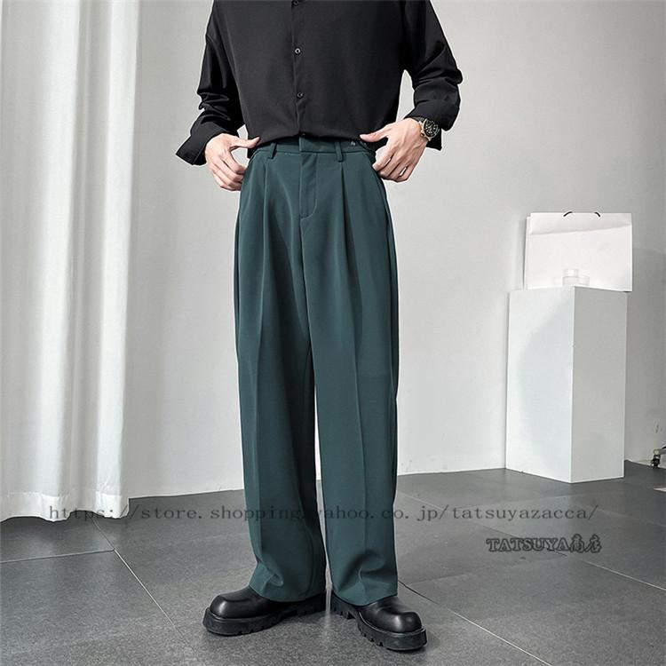 メンズ カジュアルスラックス ワイドパンツ 秋冬 レト口ワイドルーズ ストレート ゆったり カジュアル 韓国ファッション 代 30代 新作 New Arrival