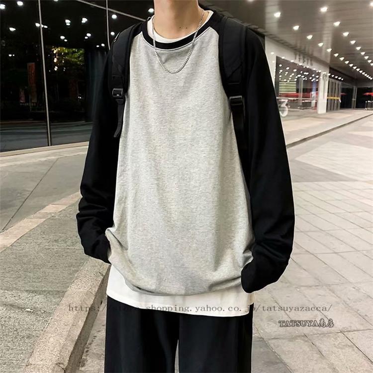 Tシャツ メンズ カジュアル 切り替え トップス トレーナー大きいサイズ 韓国風代 30代 ワイドルーズ 人気 お洒落 かっこいい 秋冬新作 21litmct0093 Tatsuya商店 通販 Yahoo ショッピング