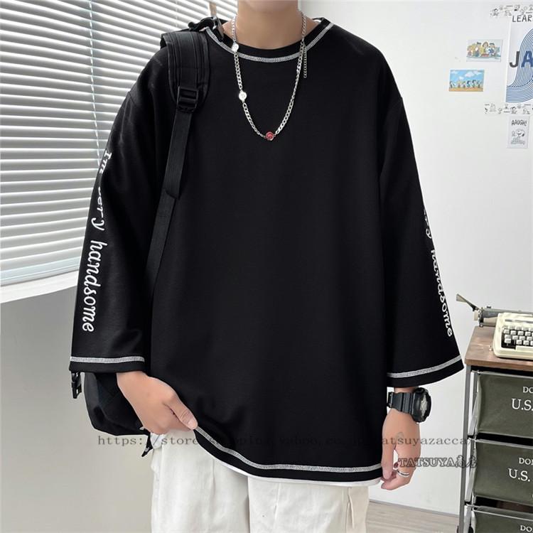 Tシャツ メンズ ゆったり ワイド 丸い襟 プリント トレーナー 高校生 ファッション 体型カバー 大きいサイズカジュアル 通学 秋冬新作 21litmct0095 Tatsuya商店 通販 Yahoo ショッピング