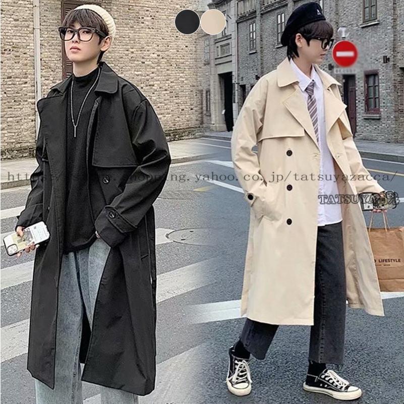 トレンチコート メンズ 秋服 春 ロングコート ベルト付き おしゃれ 着痩せ アウター 韓国風 通勤 チェスターコート 防寒 防風 紳士服 男性用  ゆったり :21litmf0201:TATSUYA商店 - 通販 - Yahoo!ショッピング