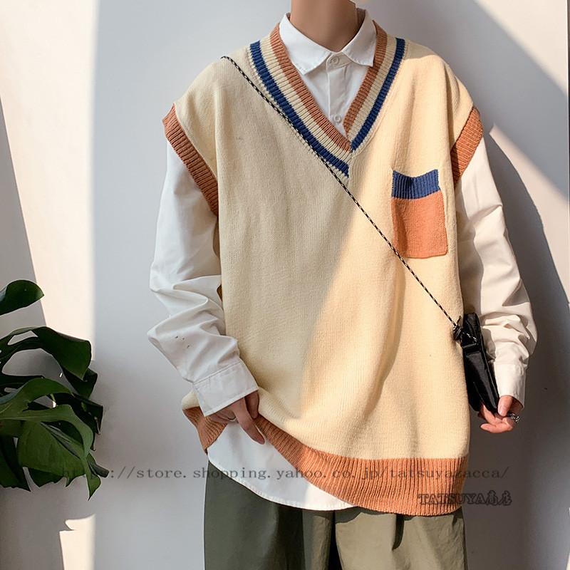 ニットベスト メンズ ベスト プルオーバー ニット ジレベスト Vネック ジレ 学院風 メンズベスト 春 無地 チョッキ 秋 メンズジレ 通勤 21litmzz0014 Tatsuya商店 通販 Yahoo ショッピング