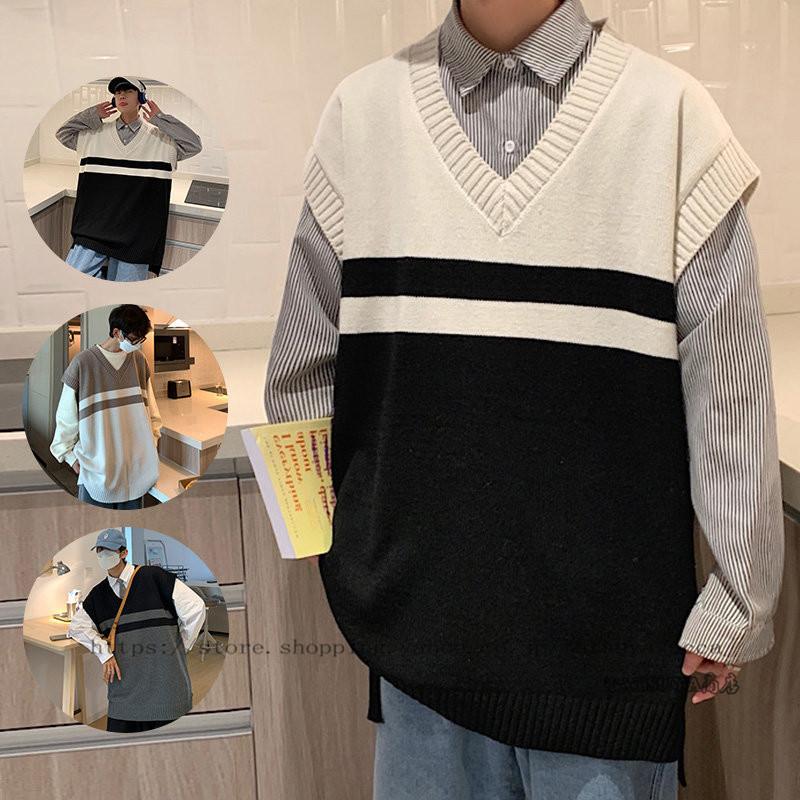 ニットベスト メンズ 秋冬 リブ 大きいサイズ おしゃれ 最安値 厚手 カジュアル 暖かい 防寒 学院風 トップス 秋 新作代 30代 保温 冬 秋新作 シンプル 重ね着