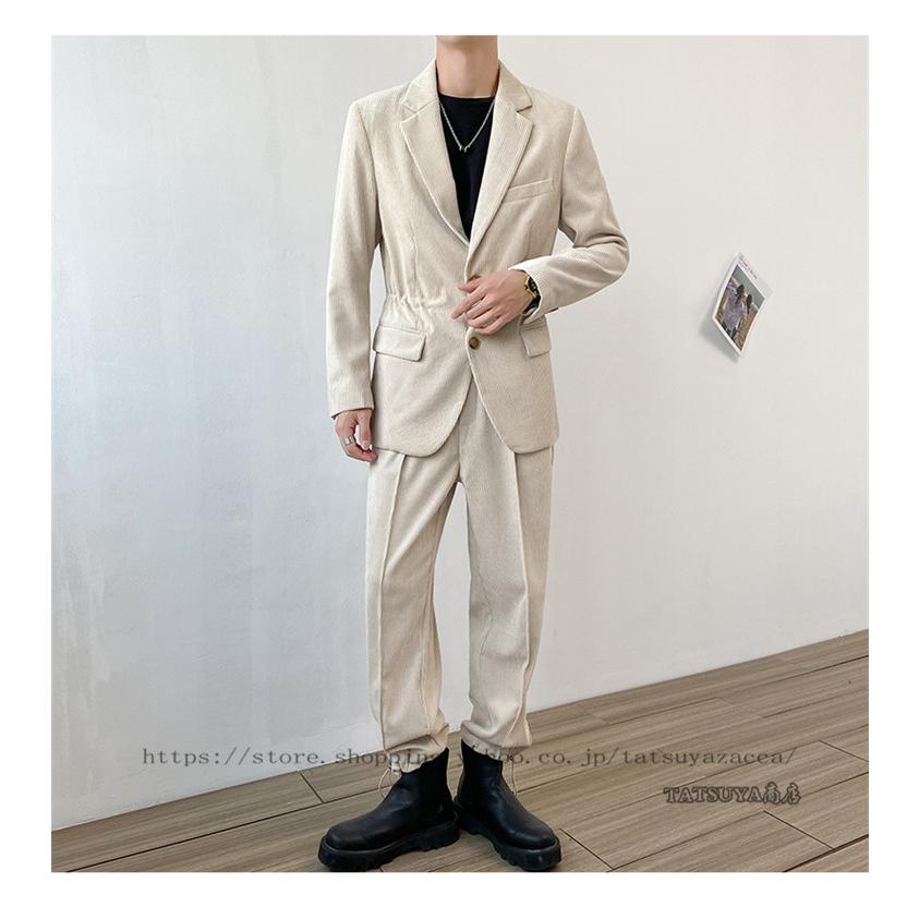 レビュー高評価のおせち贈り物 メンズスーツ 上下セット コーデュロイ カジュアル メンズ スーツ 上下セット セットアップ カジュアル コーデュロイ おしゃれ 大きいサイズ かっこいい 通勤 パーティー 紳士服 韓国風 30代40代 ビジネススーツ Headshotsbar Com