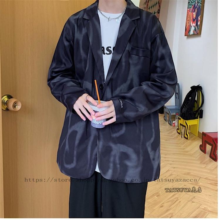 テーラードジャケット メンズ ブレザー グラデーション ゆったり カジュアル 代 30代 着痩せ 韓国風 洋服 パーティー