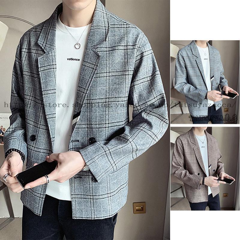 テーラードジャケット メンズ アウター ショート丈 チェック柄 通勤 春秋春夏 紳士用 アウター カジュアルスーツ Jacket カジュアルスーツ 代30代 22litsuit045 Tatsuya商店 通販 Yahoo ショッピング
