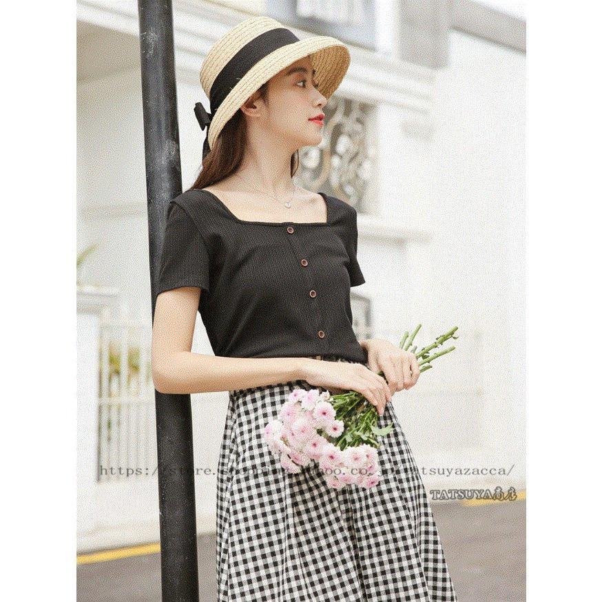 トップス レディース 夏 カットソー 半袖 夏服 オフィスカジュアル おしゃれ かわいい 10代 代 ティーンズファッション 中学生 女子 私服 韓国 Copu Tatsuya商店 通販 Yahoo ショッピング