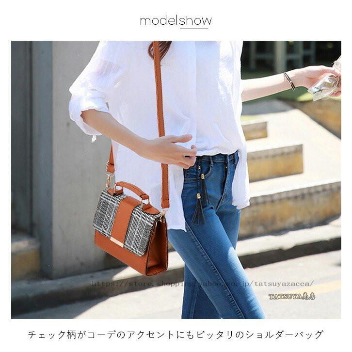 ショルダーバッグ ミニショルダー バッグ レディースバッグ 肩掛け 斜め掛け チェック柄 シンプル 上品 大人かわいい キャメル レッド ブラック Copu Tatsuya商店 通販 Yahoo ショッピング