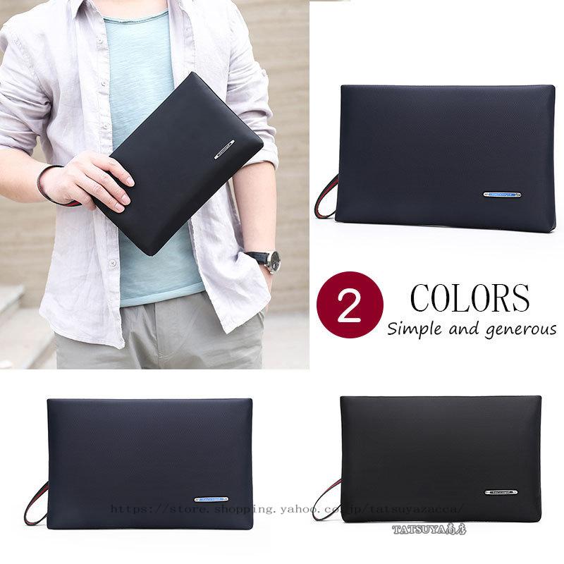 クラッチバッグ メンズ セカンドバッグ ファスナー バッグインバッグ ストラップ付き 盗難防止 小物入れ シンプル