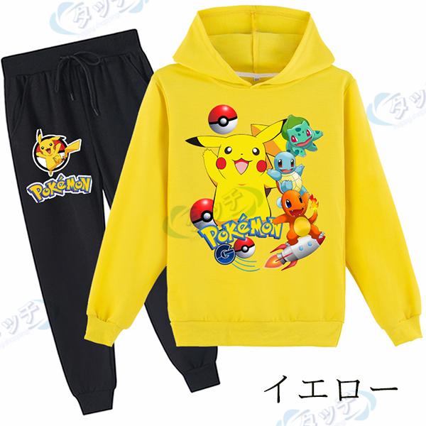 上下セット パーカー 長袖 Tシャツ 可愛い ポケモン ピカチュウ 子供服 トップス ジャケット プルオーバーパーカー ロゴプリント スウェット 春秋 Closebk025 タッチ 通販 Yahoo ショッピング