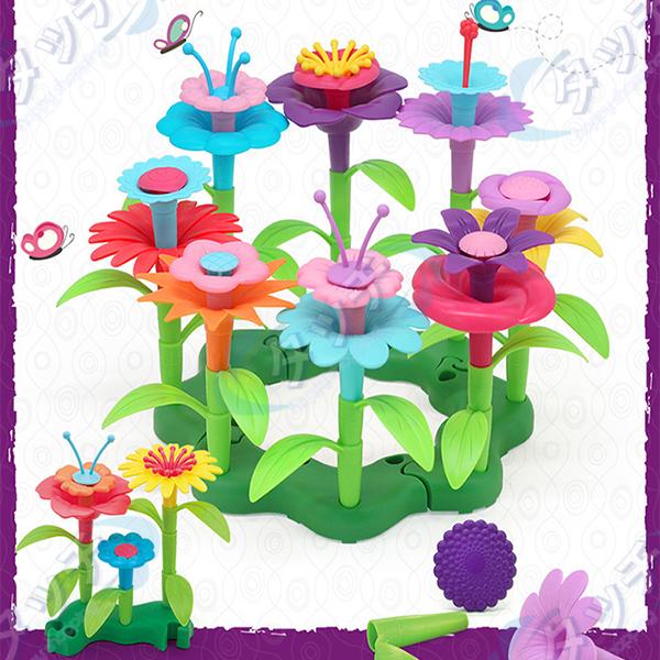 かわいい フラワーブロック 花 おもちゃ 立体パズル プラスチック 知育玩具 組み合わせ はめこみ 組み立て 積み木 おしゃれ ままごと ごっこ遊び Diy Babylonrooftop Com Au