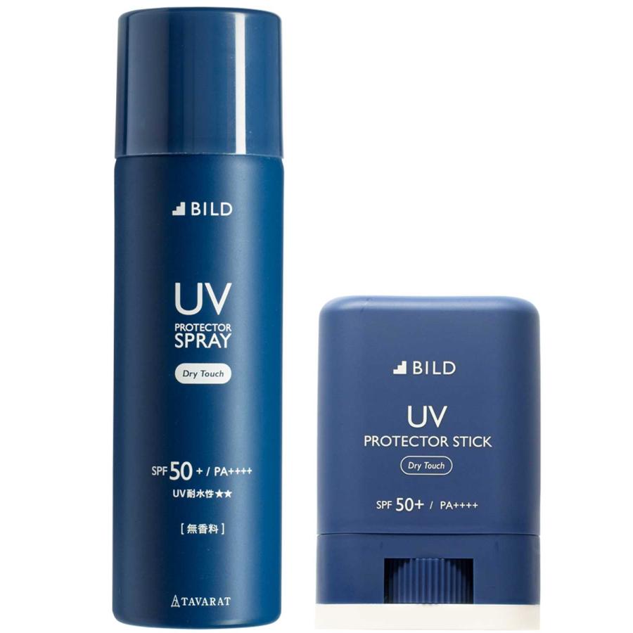 日焼け止め セット UVスティック ＆ UVスプレー メンズ ビルド SPF50+ PA++++ 15g ウォータープルーフ 紫外線 スポーツ コンパクト BILD-04-Uvsp60（Yahoo!・TAVARAT・タバラット）