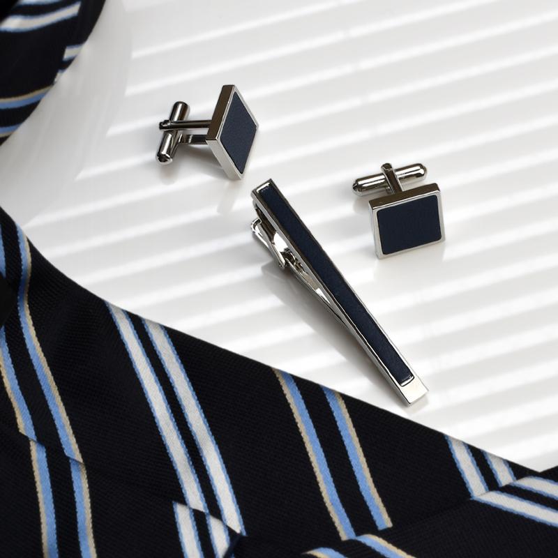 カフス ネクタイピン セット 名入れ 本革 結婚式 日本製 真鍮 シンプル