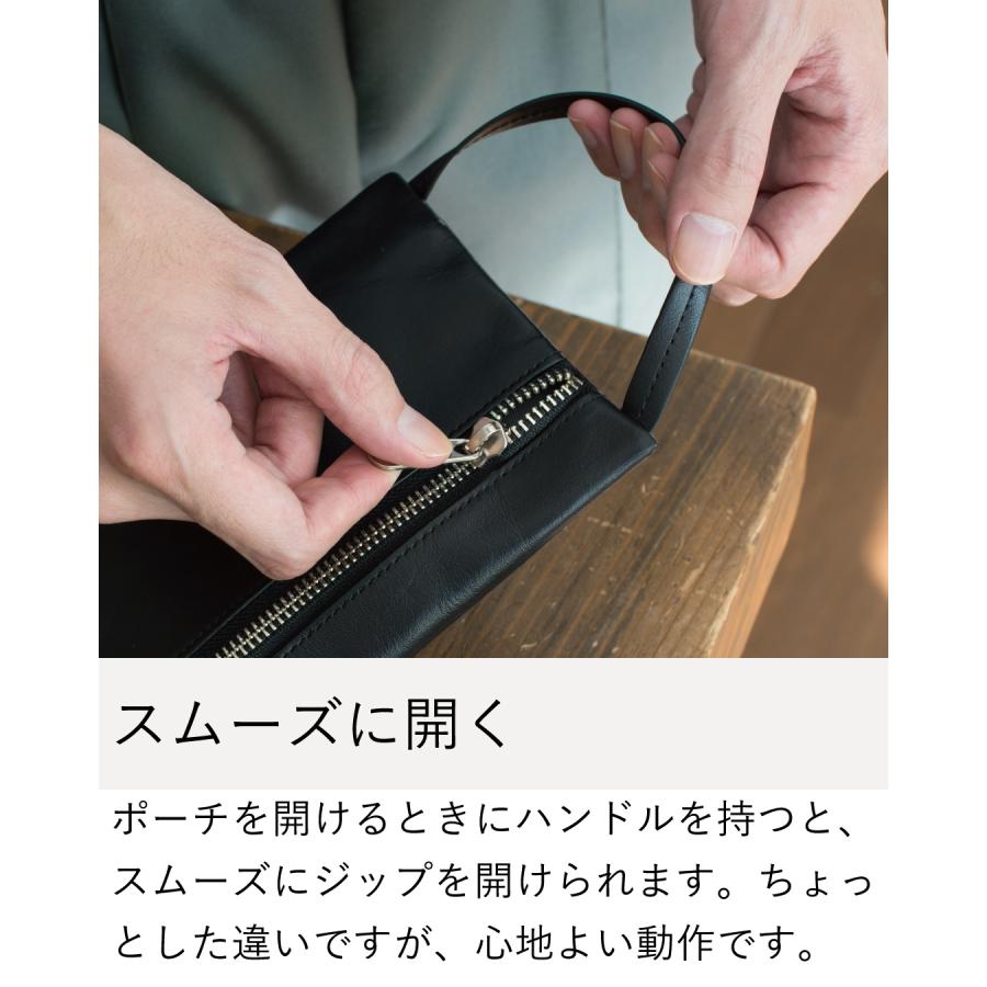 ポーチ 本革 小物入れ メンズ ガジェット ハンドルポーチ 小物 コスメ