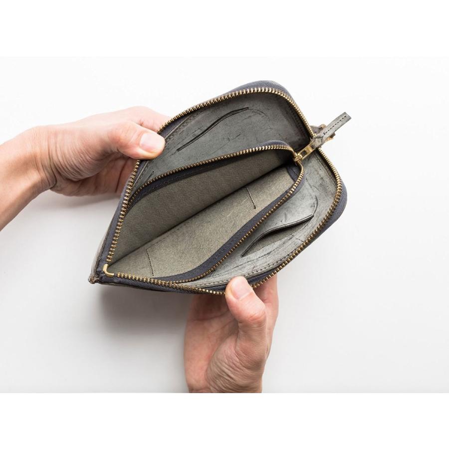 L字ファスナー ロングウォレット/サンニーロ/カーリーメイプル/サドルレザー L字ファスナー ロングウォレット/サンアズーロ/カーリーメイプル