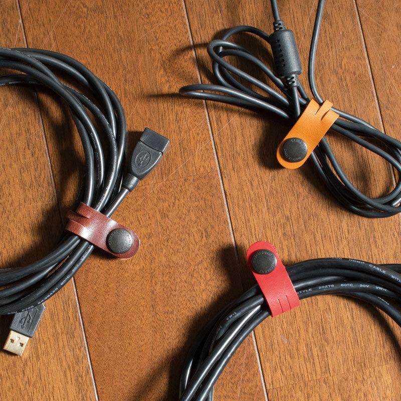 コードクリップ ロングサイズ 3本セット ケーブルクリップ イヤホン まとめる 本革 収納 日本製 Tps-059ln-3set 新生活 |  | 08