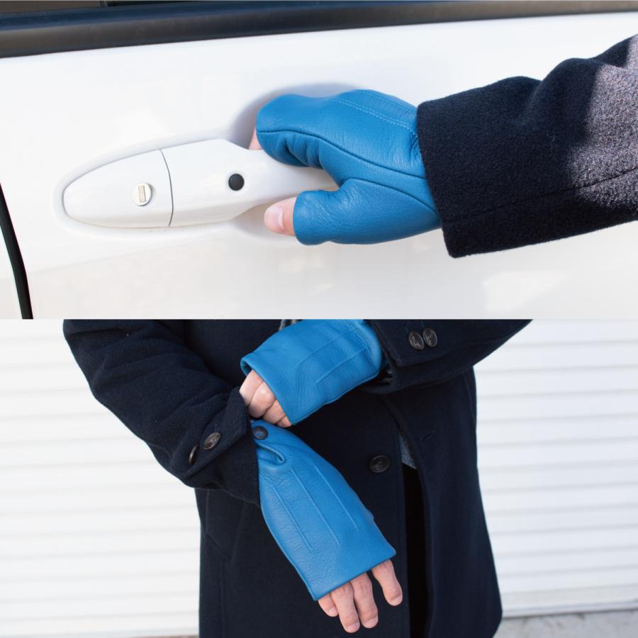 手袋 メンズ 指無し 本革 日本製 フィンガーレス グローブ