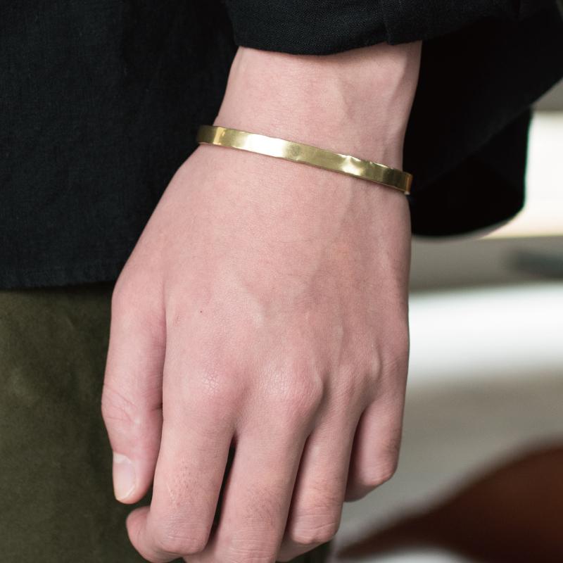 バングル メンズ シルバー ゴールド 名入れ 真鍮 レディース