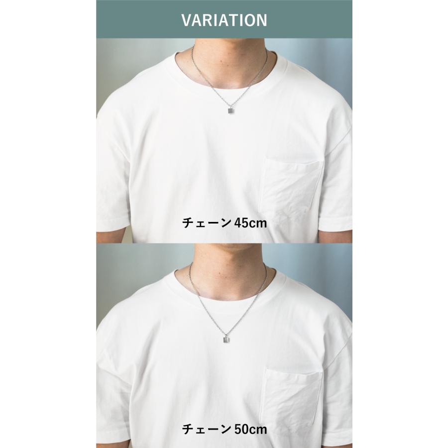 ネックレス メンズ シンプル 正方形 アクセサリー 真鍮 名入れ あずきチェーン 長さ 45cm 50cm おしゃれ スクエア型 Tps-169 |  | 11