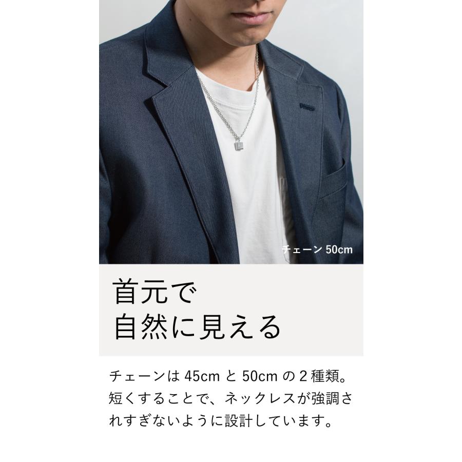 ネックレス メンズ シンプル 正方形 アクセサリー 真鍮 名入れ あずきチェーン 長さ 45cm 50cm おしゃれ スクエア型 Tps-169 |  | 09