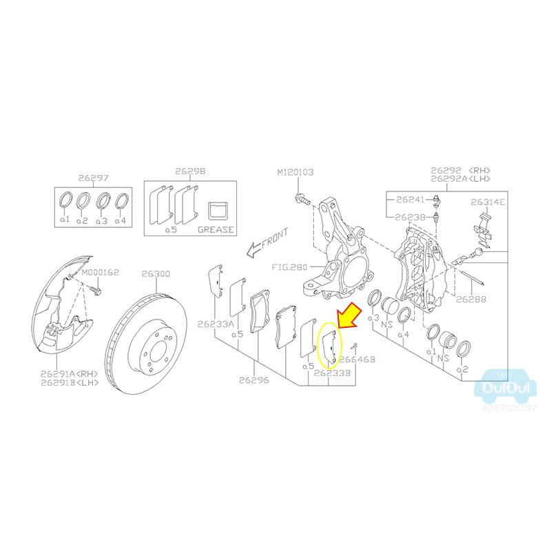 SUBARU（スバル） 26233FE020【スバル純正】ディスクブレーキパッド用