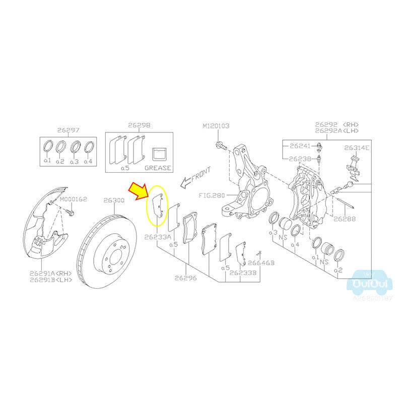 SUBARU（スバル） 26233FE030【スバル純正】ディスクブレーキパッド用