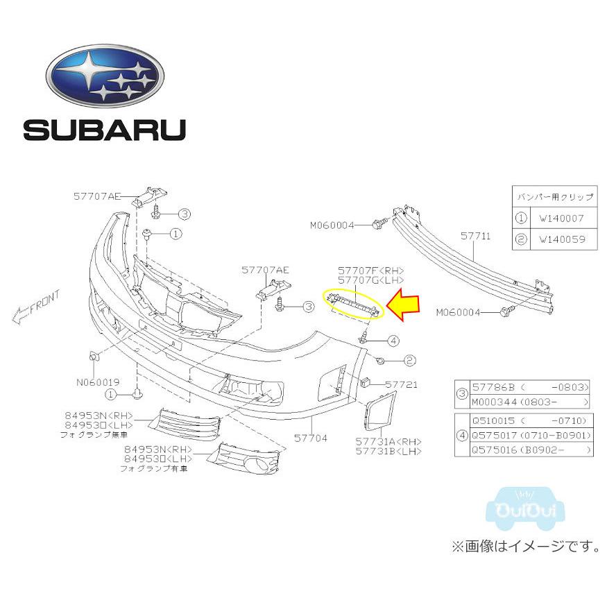 FGスバル純正ブラケット フロント バンパ サイド 左