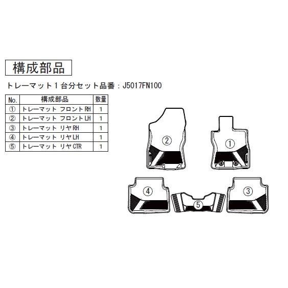 J5017FN100【スバル純正】トレーマット※5席分5枚 ※樹脂製トレー J5017FN100【スバル純正】トレーマット※5席分5枚 ※樹脂製トレー