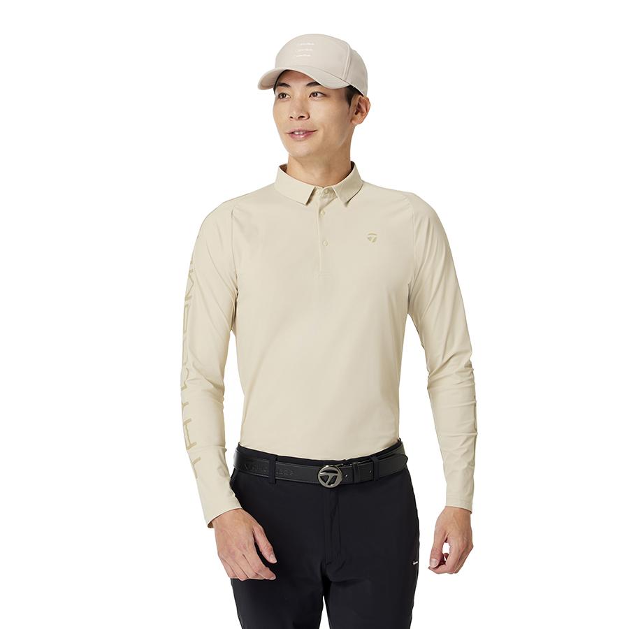 TaylorMade（テーラーメイド） ゴルフ ロゴスリーブL/Sポロ / ベージュ