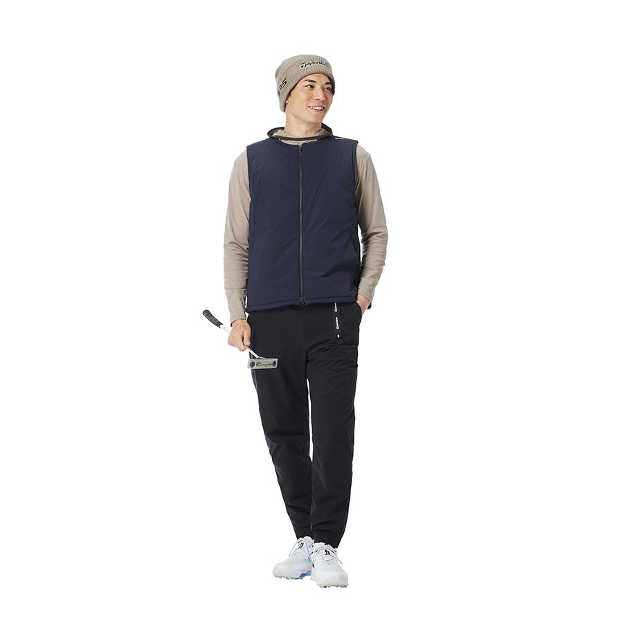 テーラーメイドMダウンベスト TAYLOR MADE テーラーメイド ダウンベスト 総柄 ブラウン系 M ゴルフ