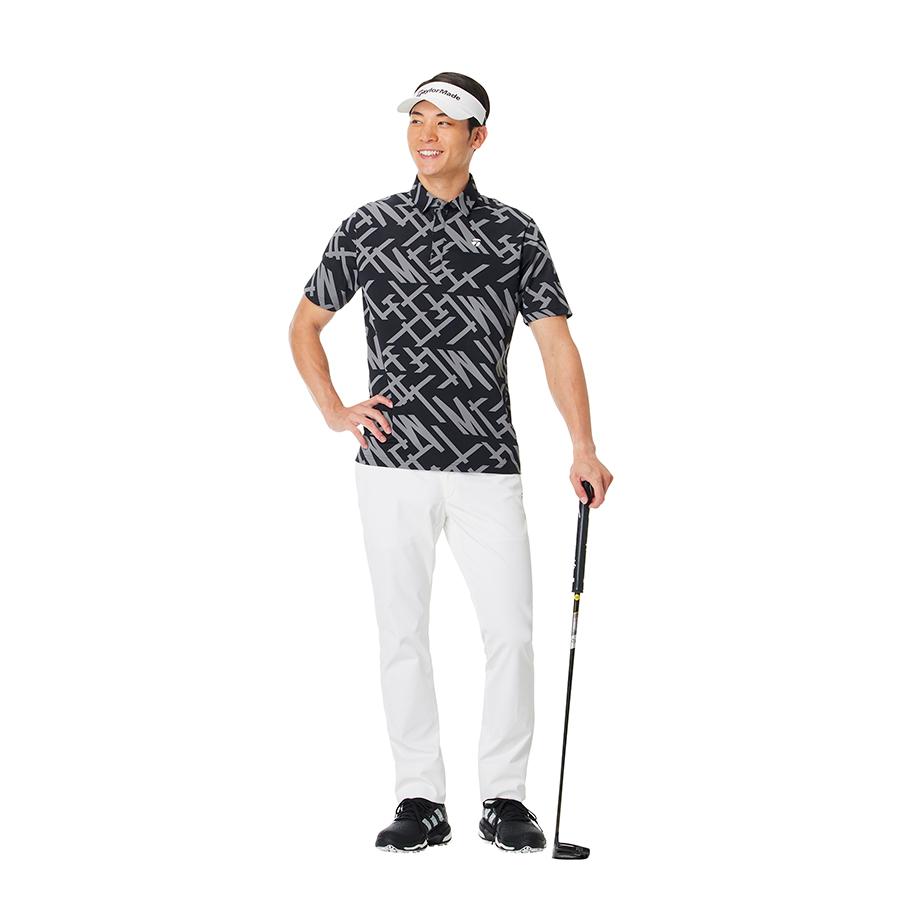 【美品、新品】TaylorMadブラックポロシャツとパンツのセット L TaylorMade（テーラーメイド） ゴルフ オールオーバーグラフィックS/S
