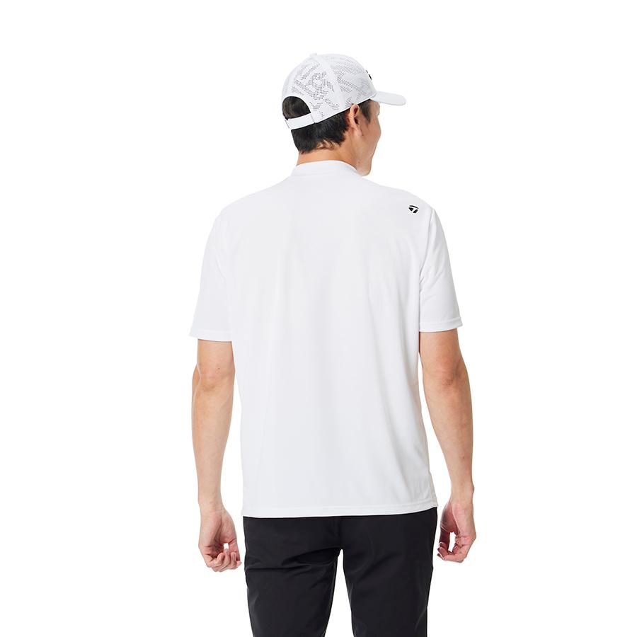 【未使用】テーラーメイドゴルフ　クラウンレターデザイン　モックネック半袖　L TaylorMade（テーラーメイド） ゴルフ BD S/Sモック / ホワイト